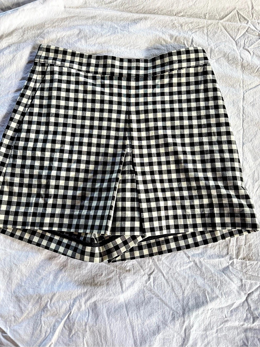 Madewell Gingham Skort in Black & White Size 0 NWT
